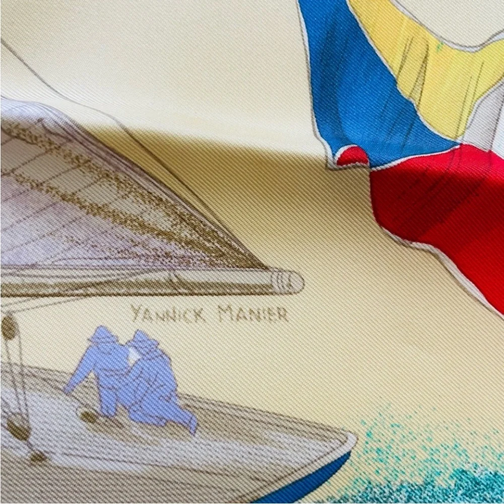 HERMES En Course Silk Twill Scarf - Picture 10 of 11